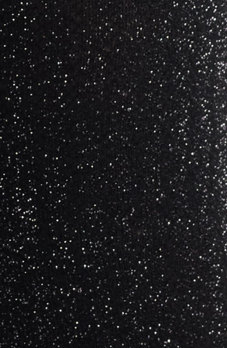 Stems Ruffle Metallic Crew Socks, Alternate, color, Black