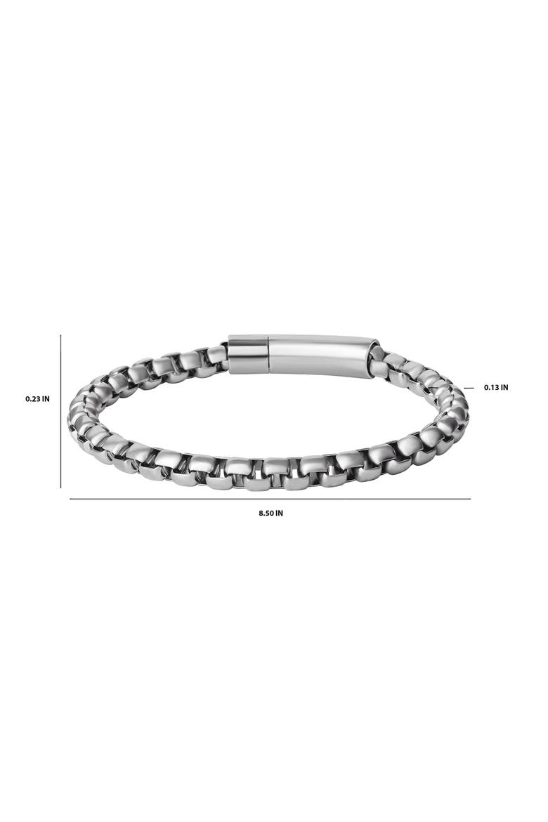 Silver-Tone Box Chain Bracelet, Alternate, color, Silver