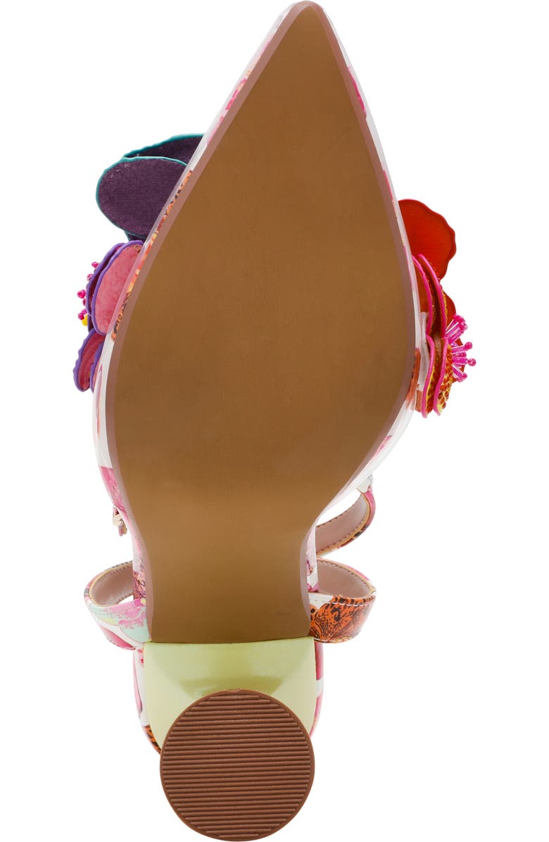 Betsey Johnson Chelsie Floral Ankle Strap Sandal, Alternate, color, White Multi