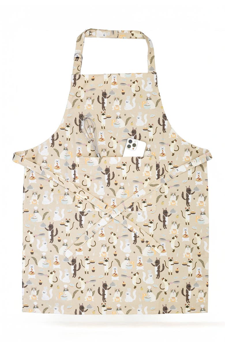 Cattington Kitchen Apron for Cat Lovers, Main, color, Feline Foodies, Cooking Cats