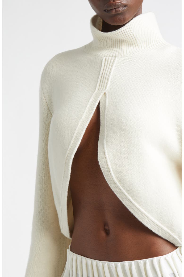 Cutout Cashmere Blend Sweater, Alternate, color, BLANC NATUREL