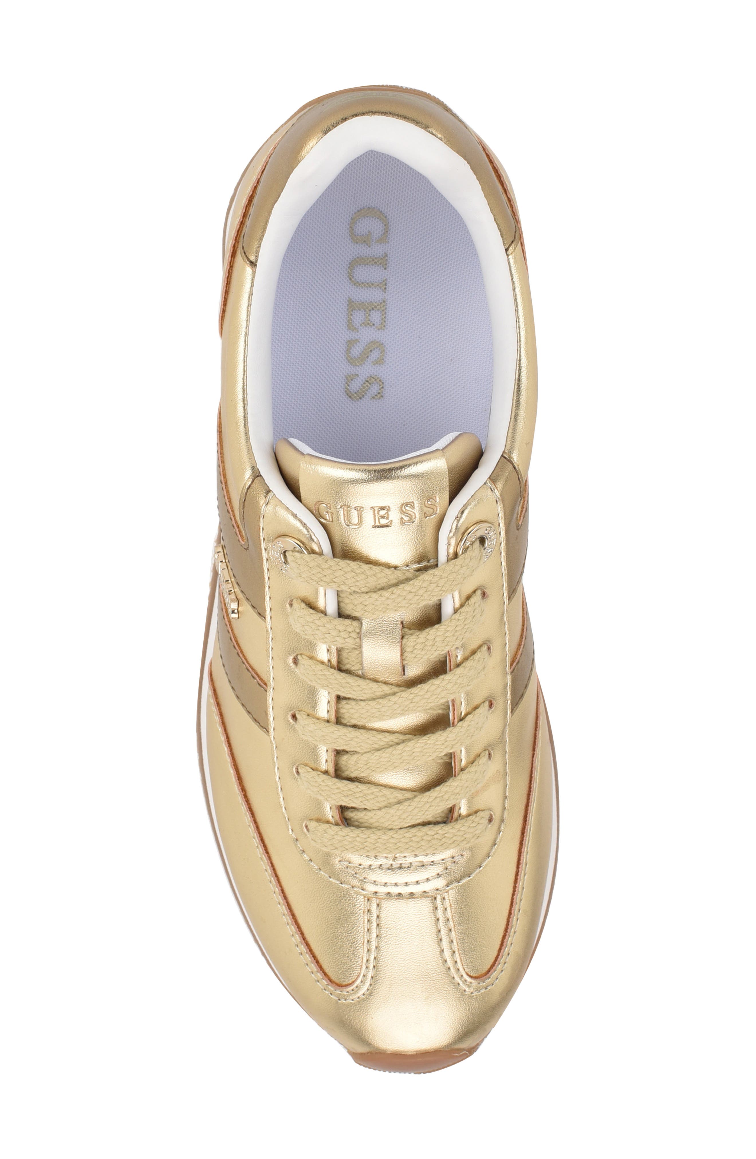 GUESS Saphia Metallic Sneaker, Alternate, color, Gold