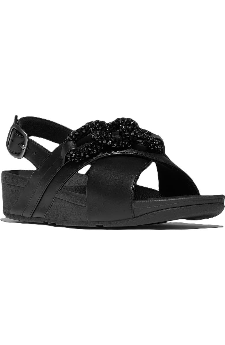 FitFlop Lulu Beaded Chain Back Strap Sandals, Main, color, Black