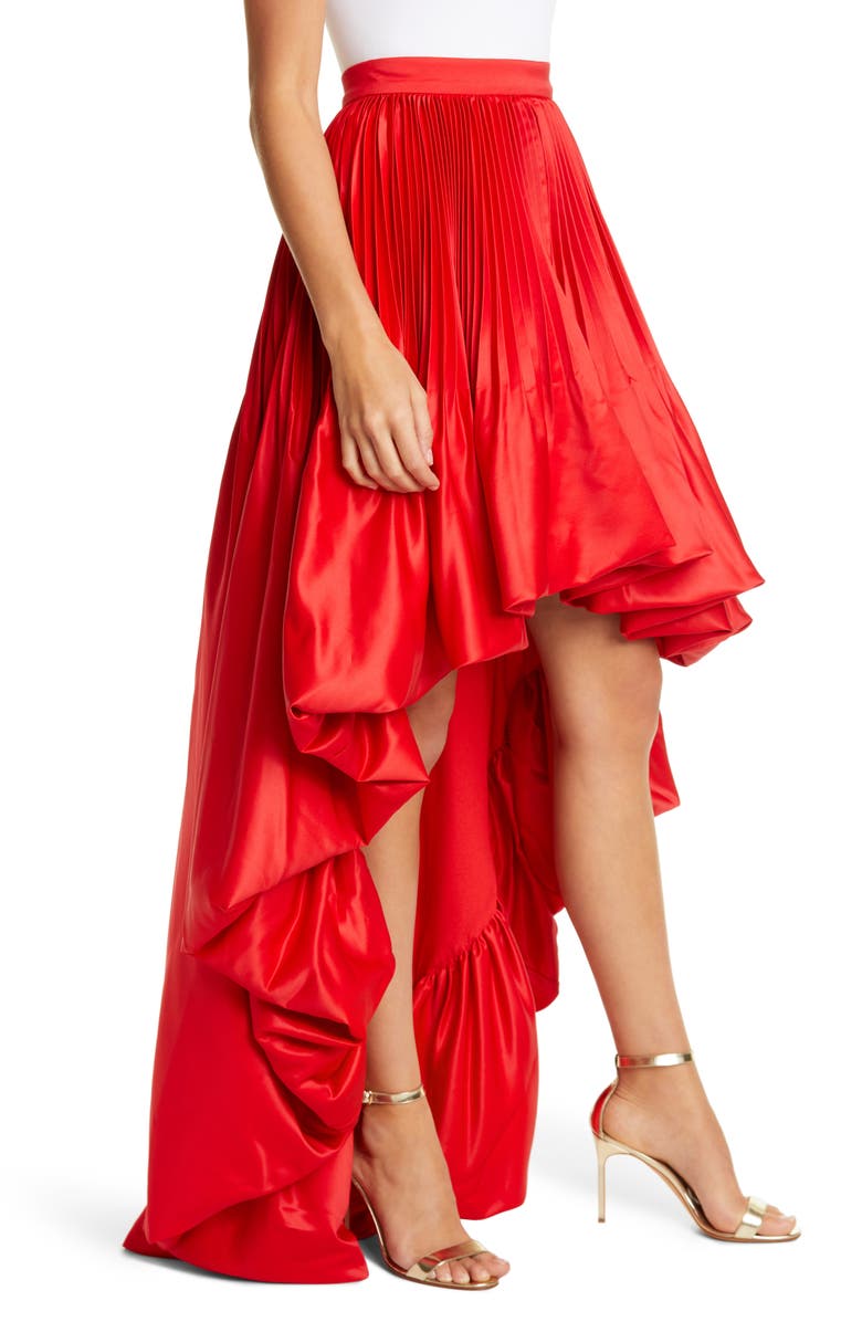 flor et. al Sabinas High/Low Satin Skirt, Alternate, color,
