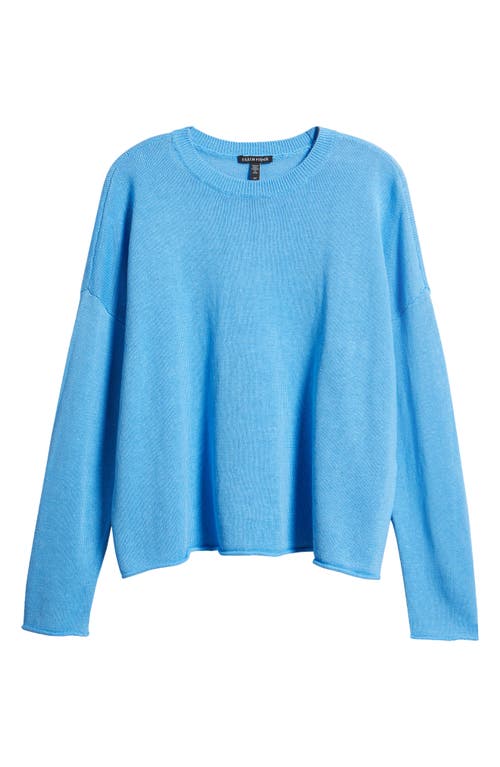 Eileen Fisher Organic Linen-cotton Knit Sweater In Azure