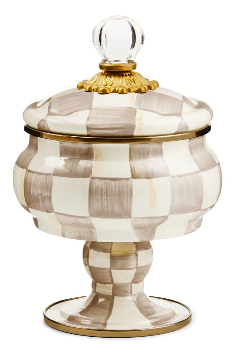 Mocha Check Enameled Steel Curiosity Pot, Main, color, MOCHA