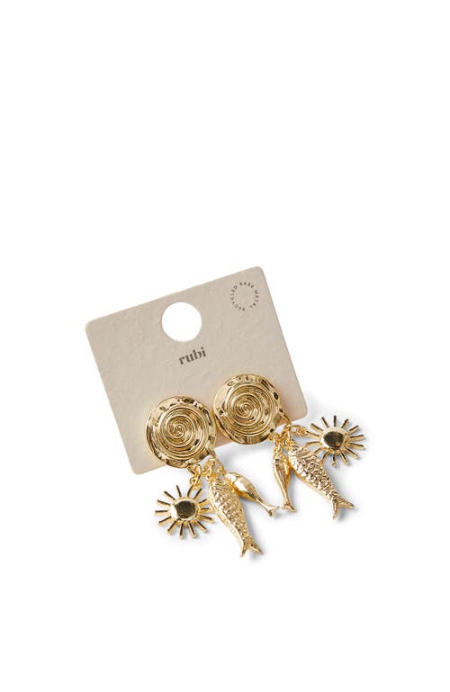 Rubi Shoes Mid Charm Earring In Up Gold Swirl Sardine Multi