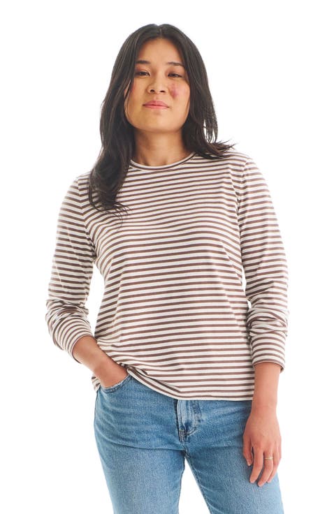 Adult Long Sleeve Everyday Stripe Tee (Women's Fit)