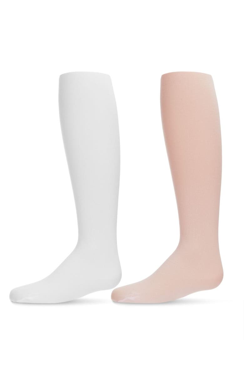 MeMoi Microfiber Tights Solid Color 2-Pack, Main, color, Pink-White