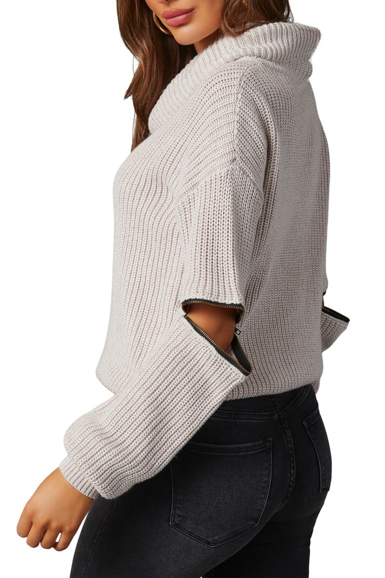 Shoreditch Cowl Neck Sweater, Alternate, color, WHITE