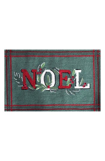 R16 Home Noel Embroidered Doormat In Green