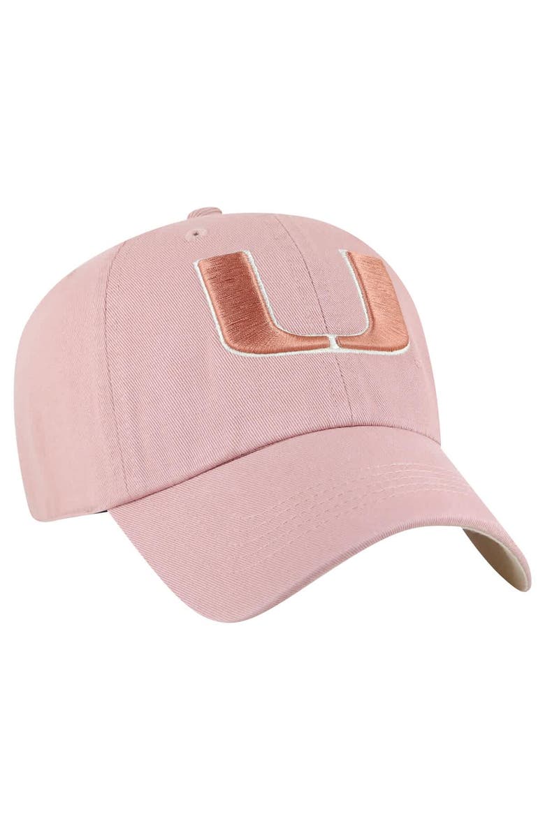 '47 Women's '47 Light Pink Miami Hurricanes Dusty Miata Clean Up Adjustable Hat, Alternate, color,