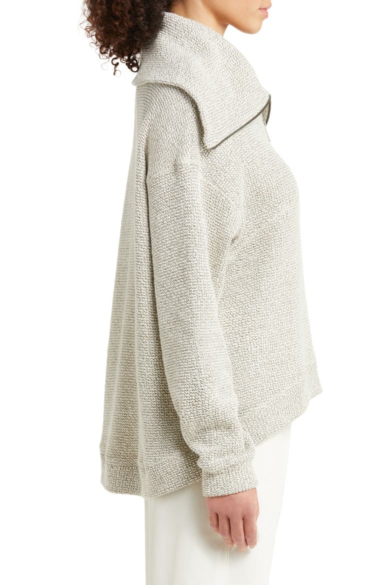 Restful Bouclé Half Zip Pullover, Alternate, color, LILY WHITE