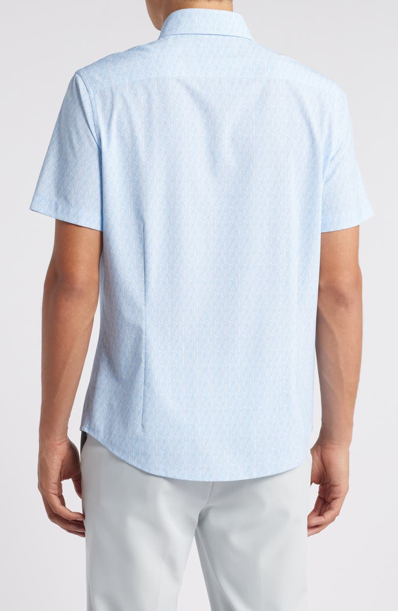Mizzen+Main Leeward Trim Fit Short Sleeve Performance Button-Up Shirt, Alternate, color, 
