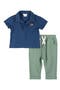 Cotton Polo & Drawstring Pants Set