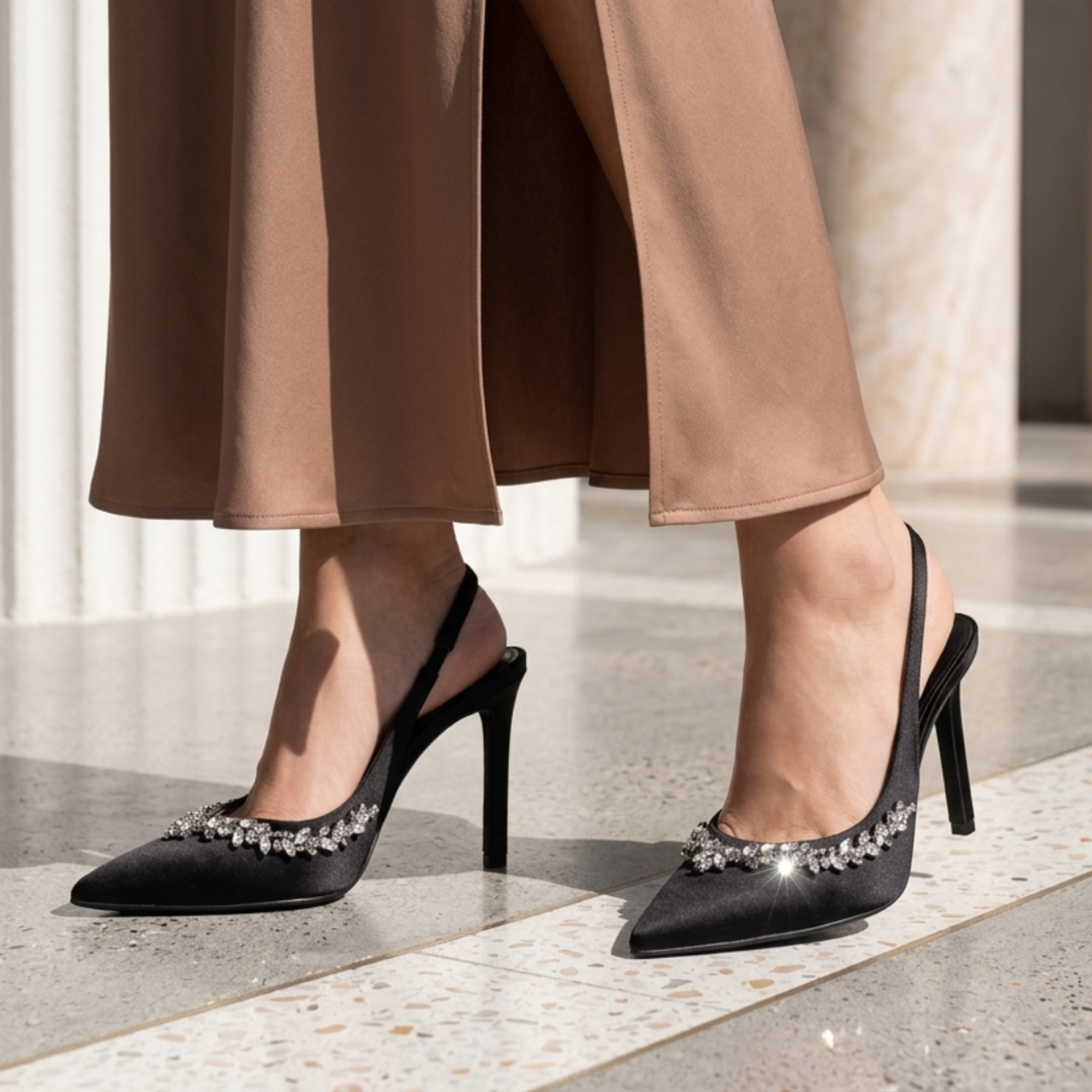 Cressida Crystal Heel, Alternate, color, Black