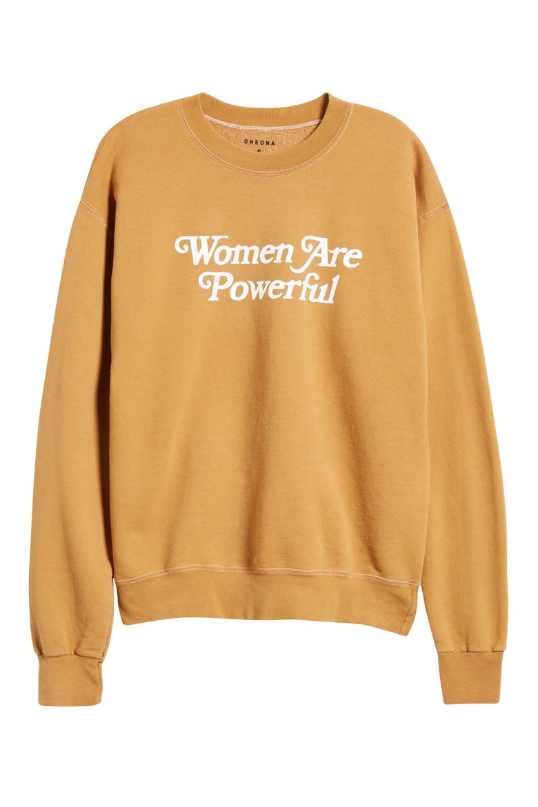 Gender Inclusive Women Are Powerful Graphic Sweatshirt, Alternate, color, OCHRE