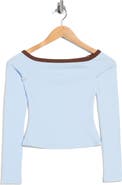 Princess Polly Baseline Off Shoulder Ribbed Top