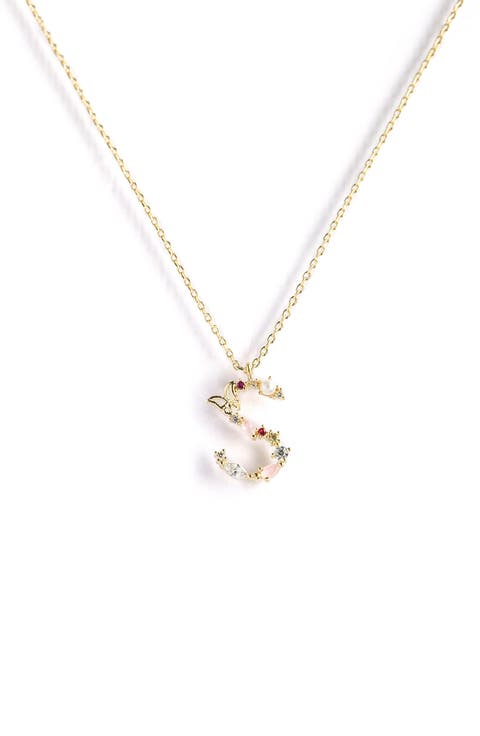 Flutterfly Initial Necklace
