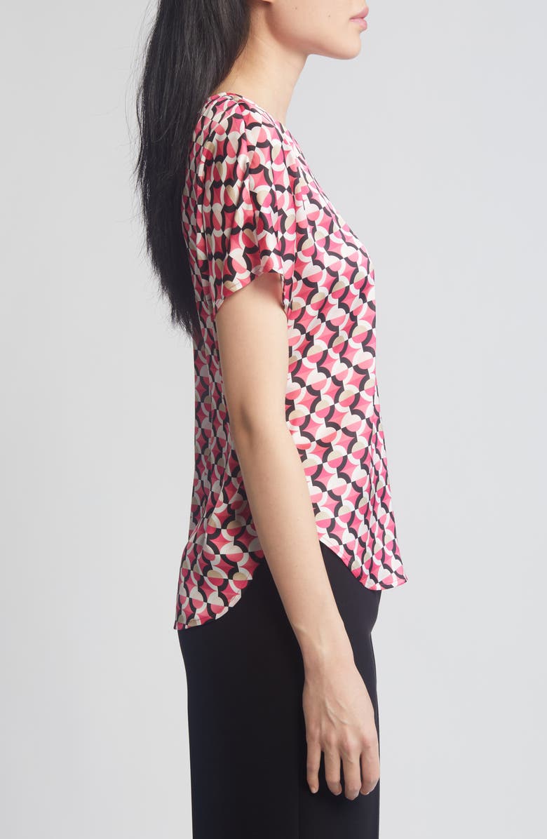 Anne Klein Bateau Neck Short Sleeve Top, Alternate, color, 