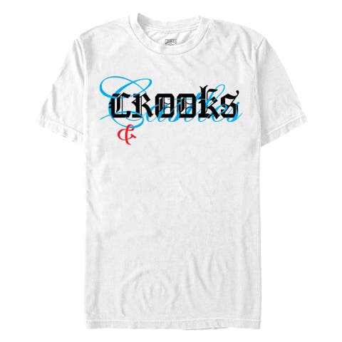 Men's Crooks & Castles Overlay Script Logo  Graphic T-Shirt