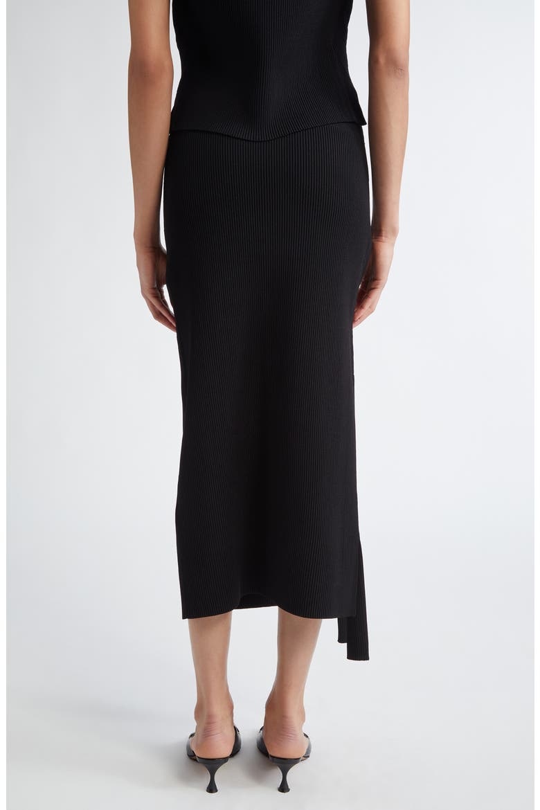 Multislit Rib Midi Skirt, Alternate, color, BLACK
