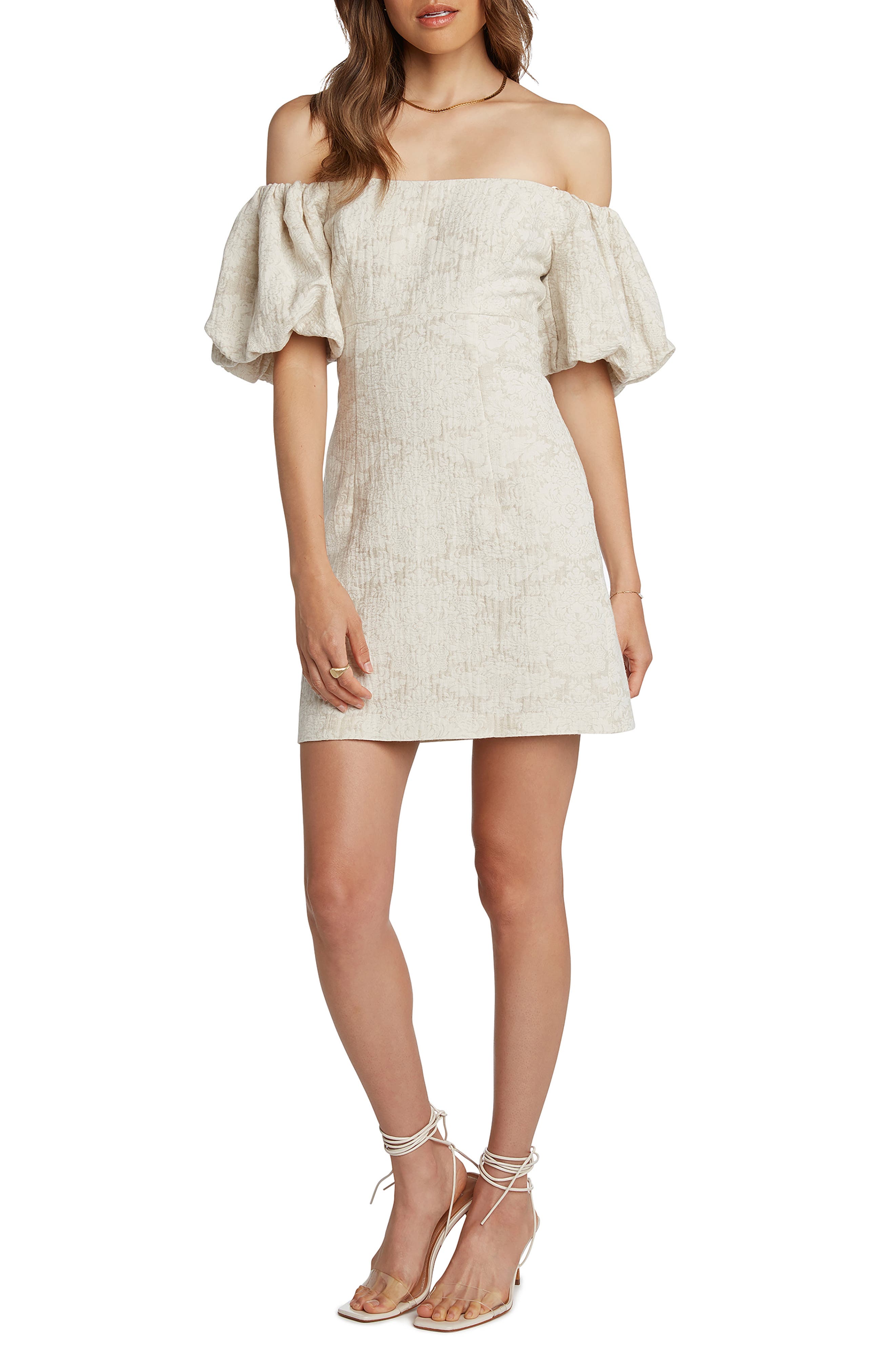 matty m. Lucia Off the Shoulder Cotton & Linen Dress