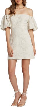 matty m. Lucia Off the Shoulder Cotton & Linen Dress