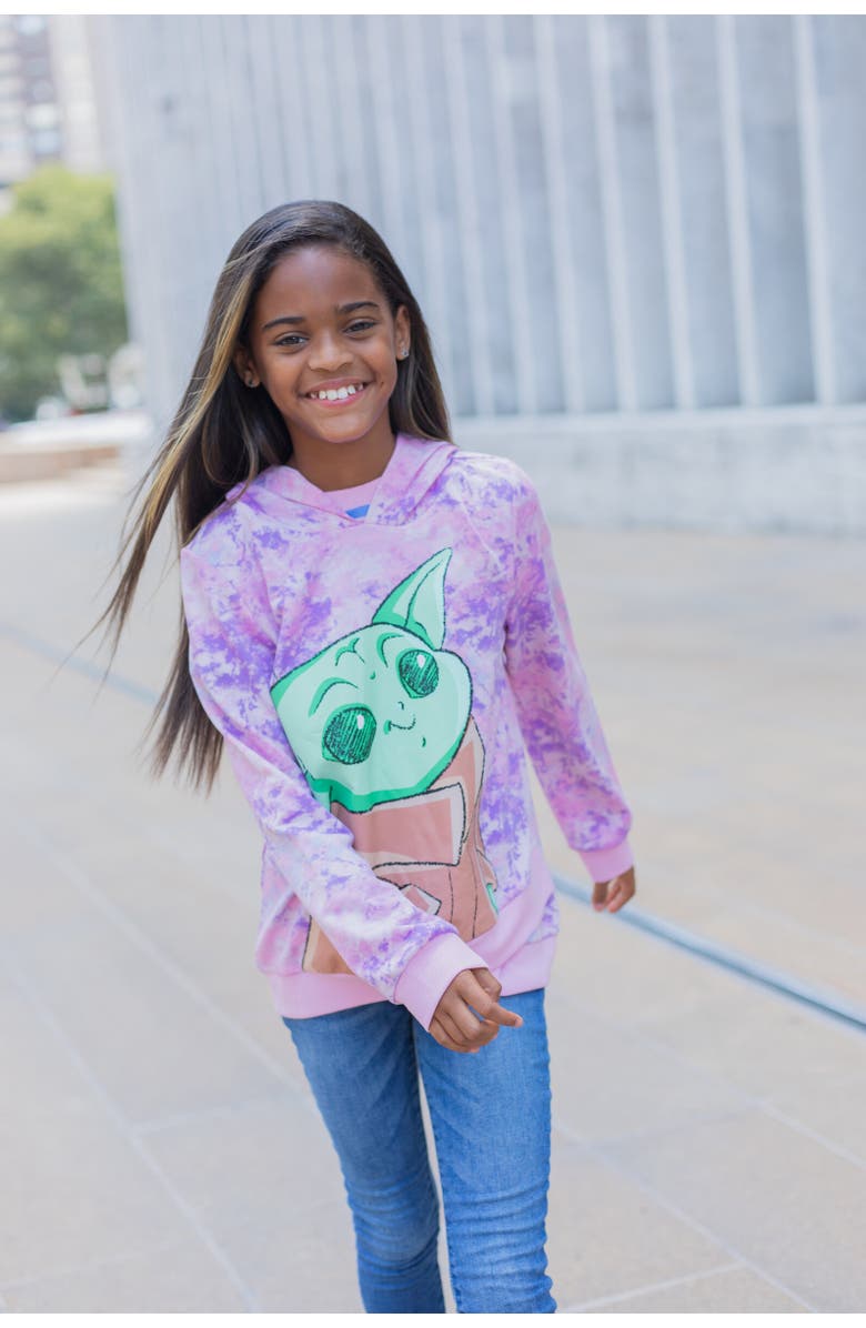 Star Wars Baby Yoda The Mandalorian Pullover Hoodie, Alternate, color, Purple