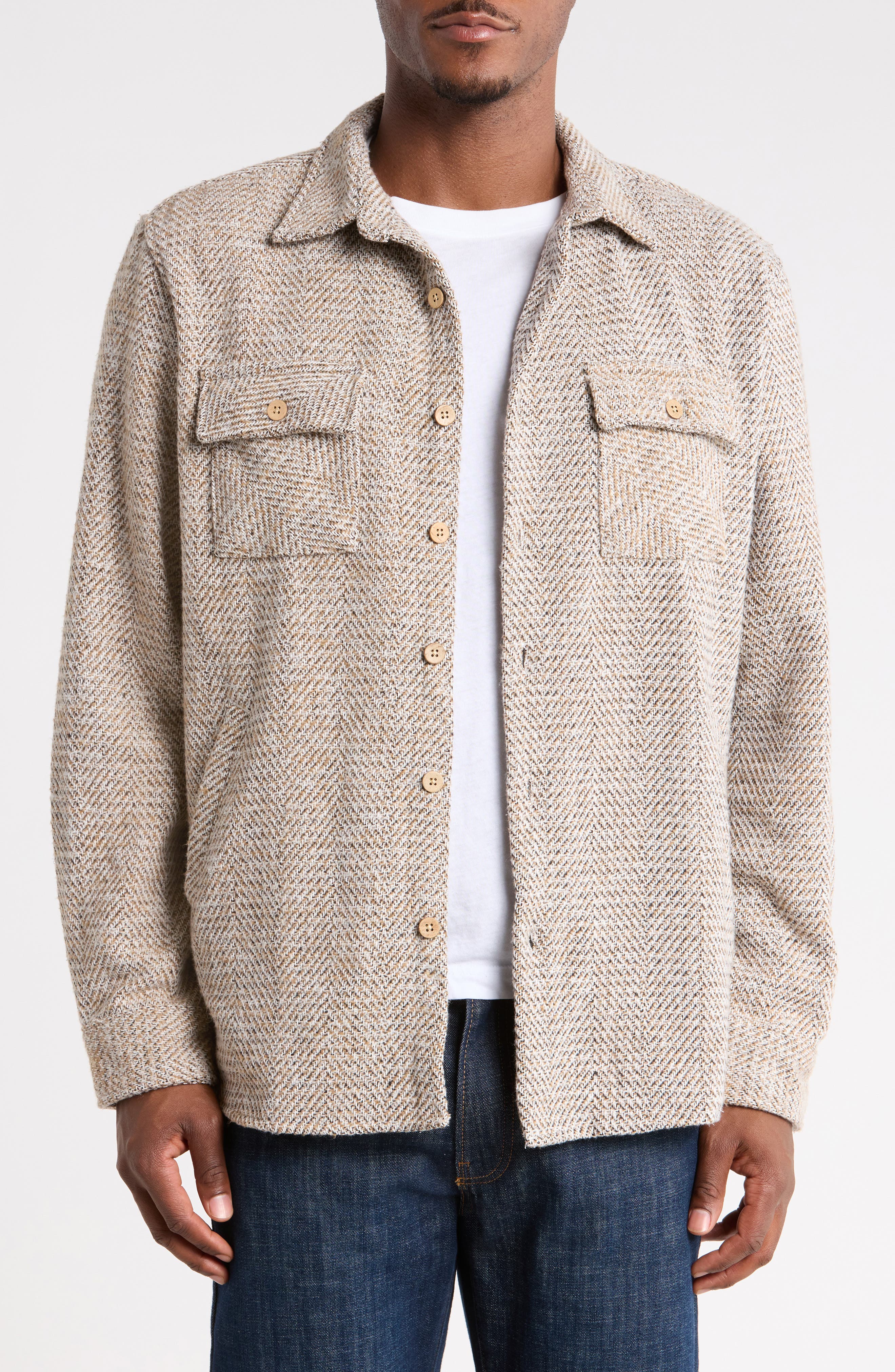 Herringbone Shirt Jacket