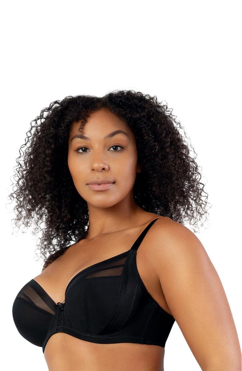 Parfait Shea Plunge Unlined Bra, Alternate, color, Black