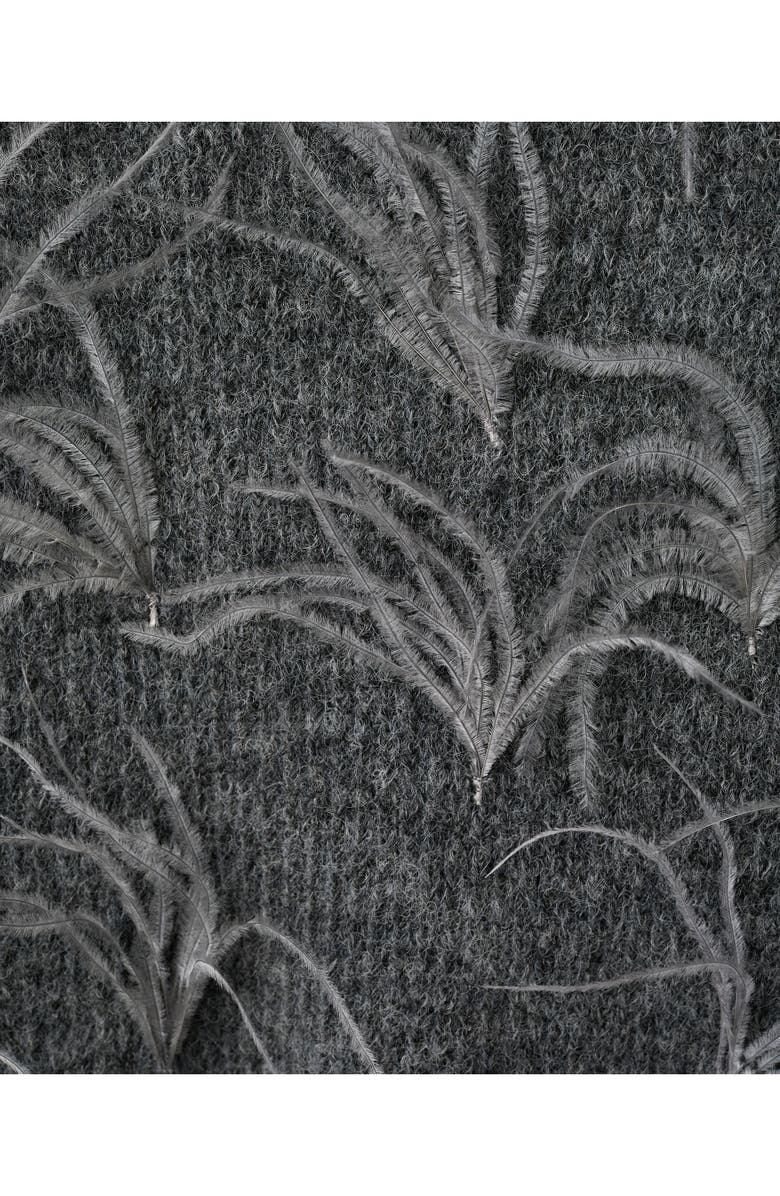 MANGO Feather Detail Sweater, Alternate, color, Medium Heather Grey