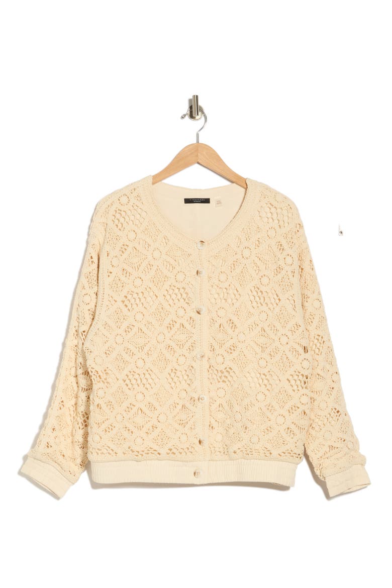 Open Stitch Cardigan, Alternate, color, IVORY