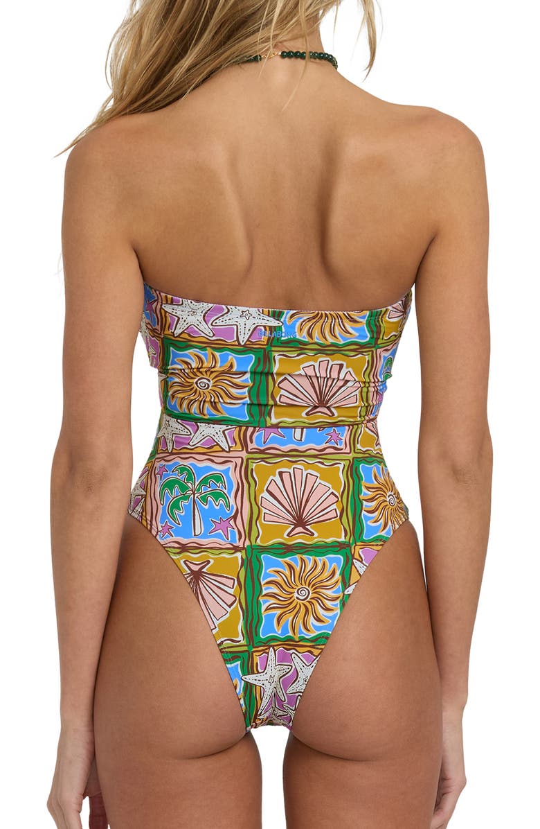 Billabong Heat Dream Andrew Cutout One-Piece Swimsuit, Alternate, color, Multi Blue