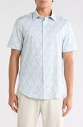 Bugatchi Short Sleeve Stretch Cotton Button-Up Shirt
