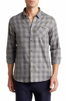 TravisMathew Rooftop Pool Plaid Long Sleeve Button-Up Shirt
