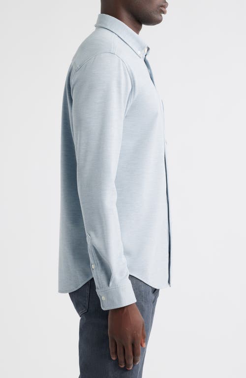 Rails Vincent Bird's Eye Knit Button-down Shirt In Blue