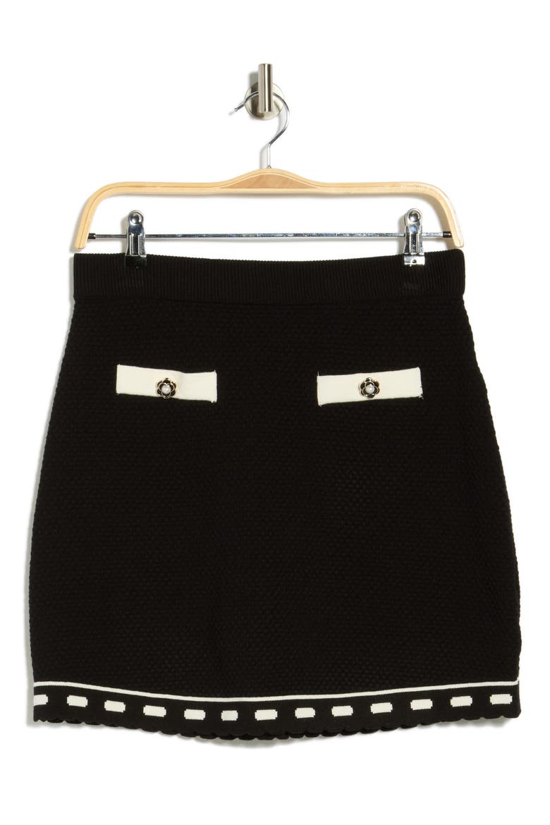 Seed Stitch Sweater Skirt, Alternate, color, BLACK