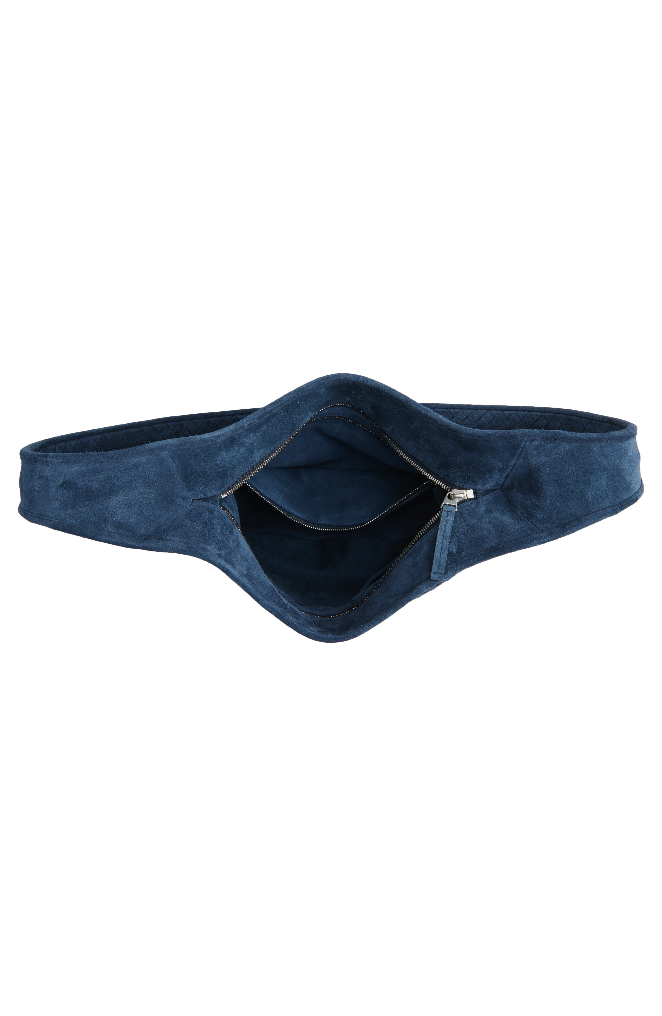 Bottega Veneta Veneto Intrecciato Leather Messenger Bag, Alternate, color, Neptune-Silver