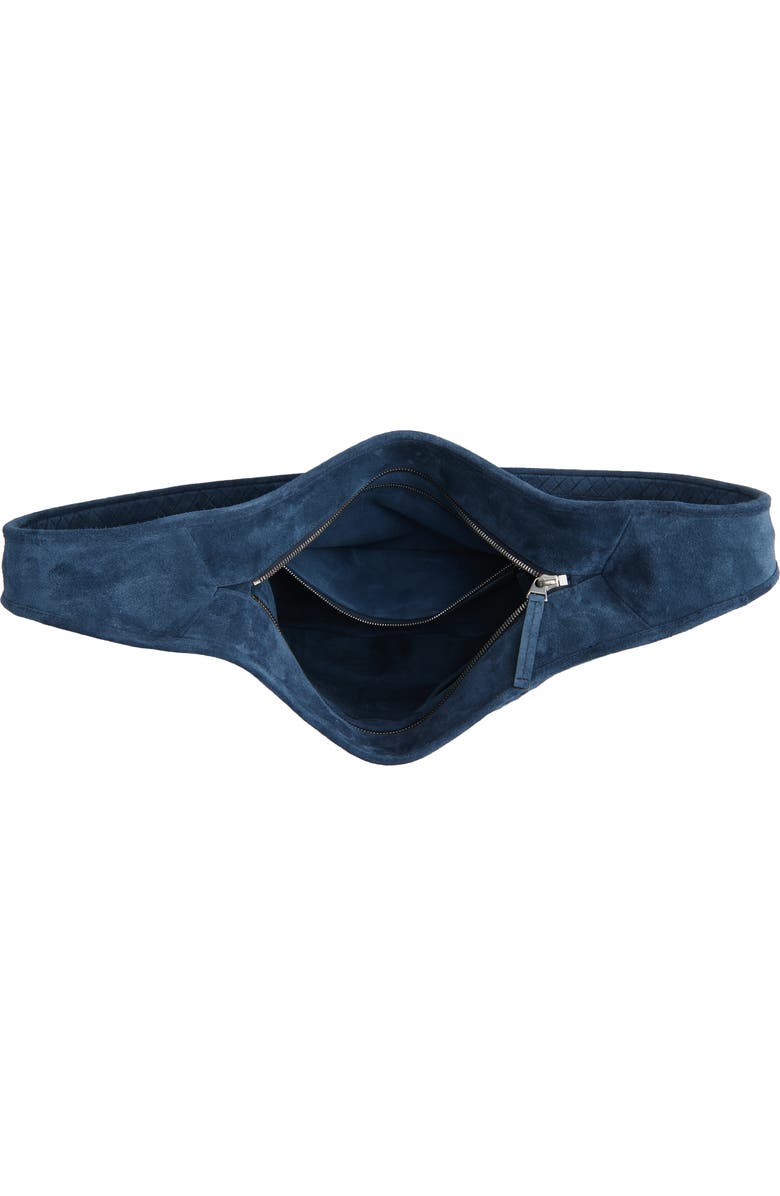 Bottega Veneta Veneto Intrecciato Leather Messenger Bag, Alternate, color, Neptune-Silver