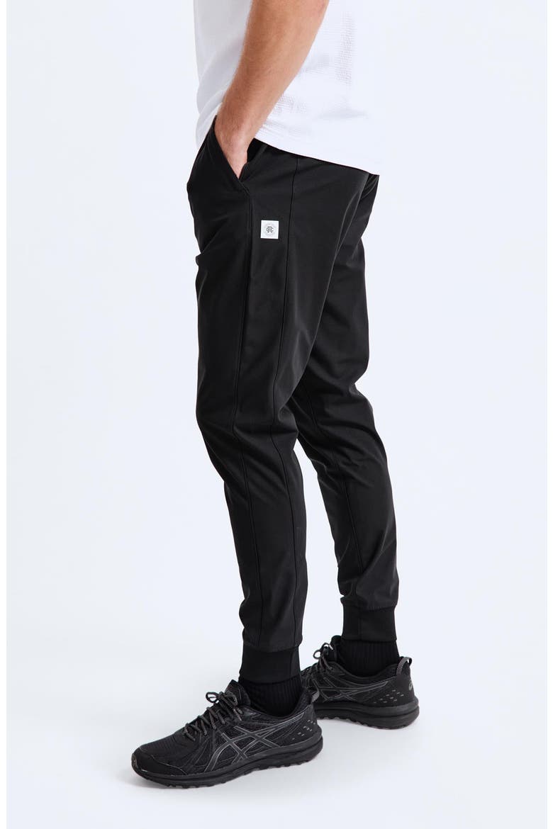 Stretch Warp Knit Coach's Slim Joggers, Alternate, color, BLACK