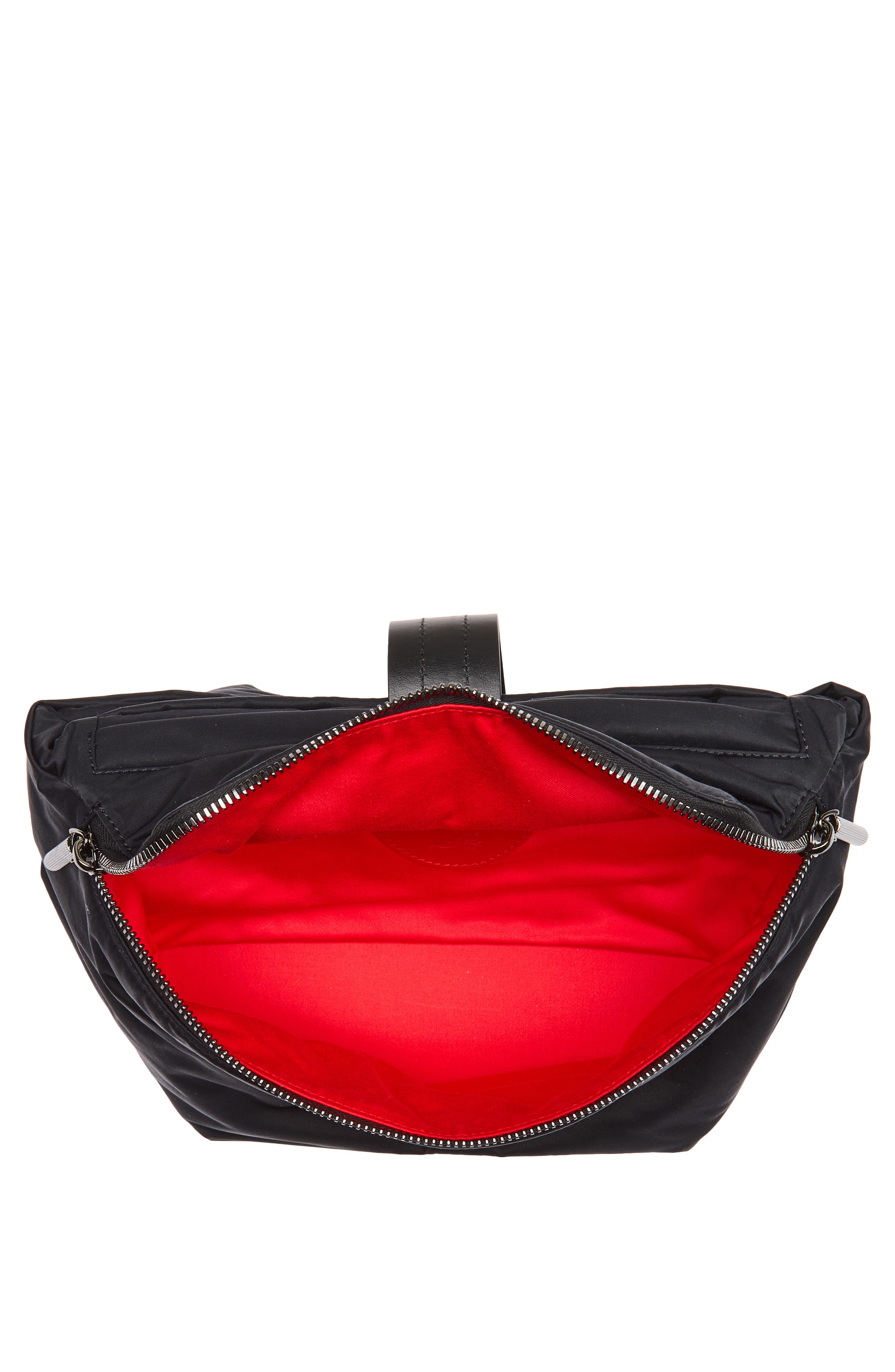 Christian Louboutin Nox Nylon Belt Bag, Alternate, color, Black