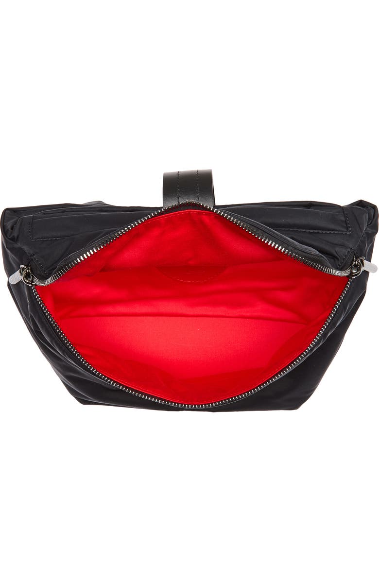 Christian Louboutin Nox Nylon Belt Bag, Alternate, color, Black