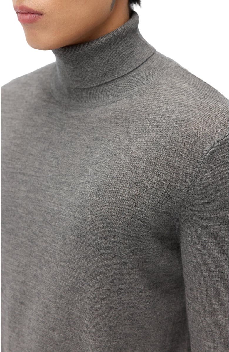 GOBI Mongolian Cashmere Cashmere-Silk Turtleneck Sweater, Alternate, color, Dim Gray
