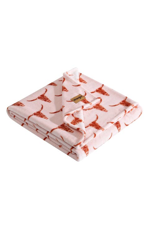 Steer Head Plush Fleece Throw