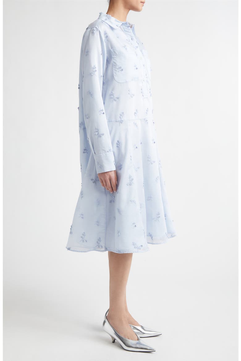 Carmel Embroidered Long Sleeve Shirtdress, Alternate, color, 000438 GLACIAL BLUE