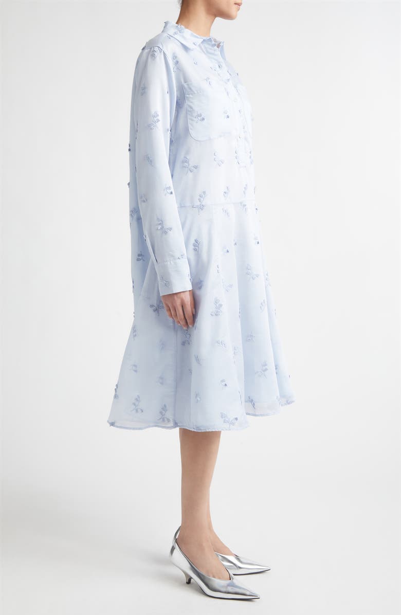 Altuzarra Carmel Embroidered Long Sleeve Shirtdress, Alternate, color, 000438 Glacial Blue