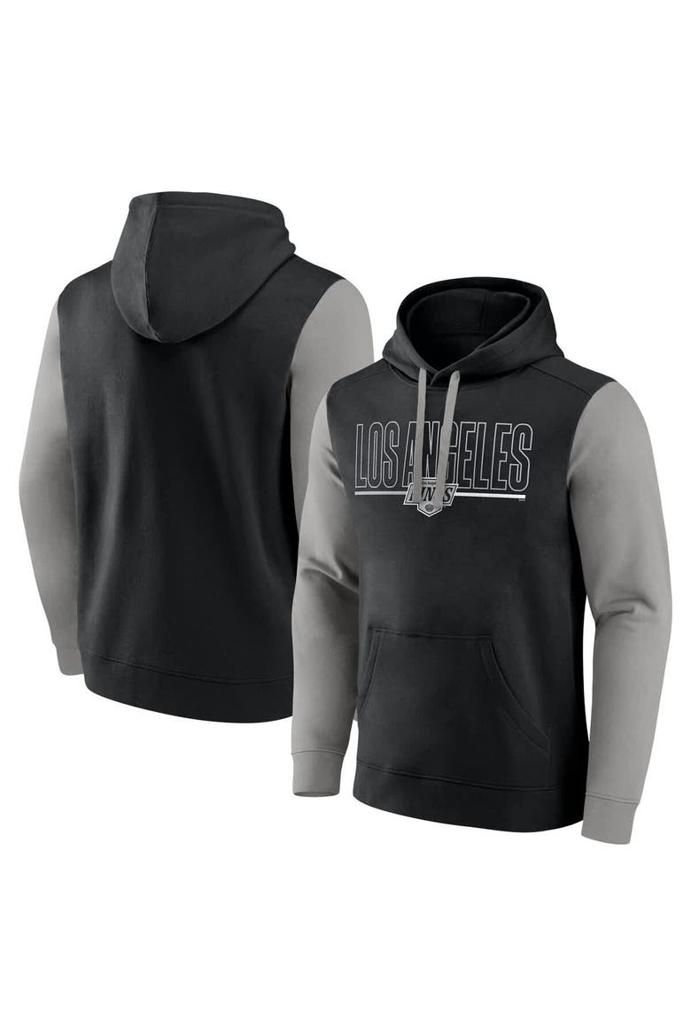 Men's Logo Athletic Black Los Angeles Kings Deliver Fleece Pullover Hoodie, Main, color, Black