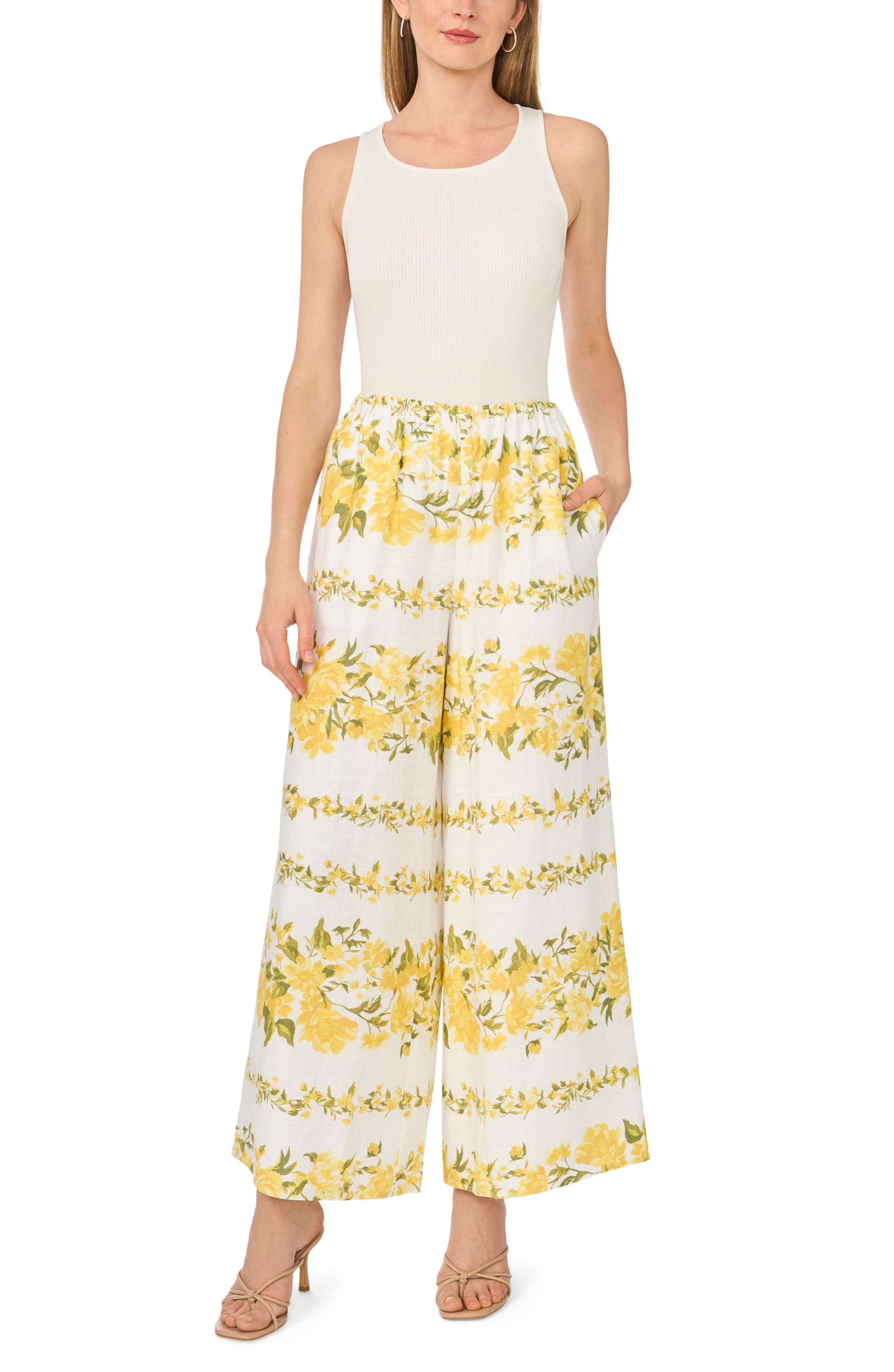Ted Baker Floral Wide Leg Pants (Women) | Nordstromrack