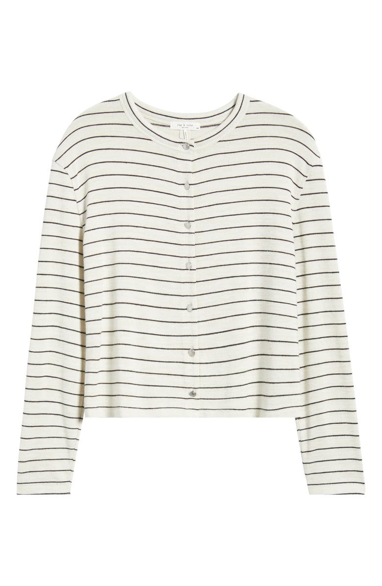 rag & bone/JEAN The Knit Stripe Boxy Cardigan, Alternate, color, Cream Stripe